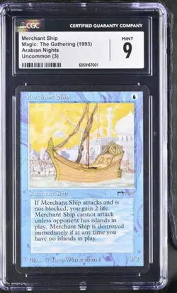 Merchant Ship. Arabian Nights MTG. Just graded. CGC 9, Mint! - Image 1