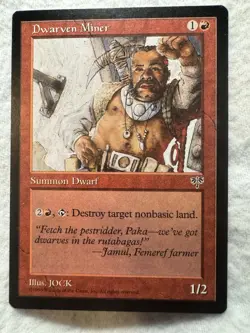 MTG - Dwarven Miner - Mirage - NM - Free Shipping! - Image 1