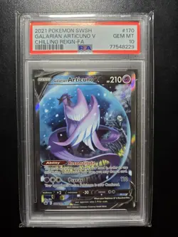 2021 Pokemon SWSH Galarian Articuno V #170 PSA 10 Chilling Reign Full Art - Image 1