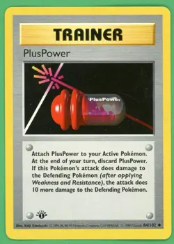PlusPower Pokemon Base Set 1st edition Shadowless Uncommon 84/102 - Image 1