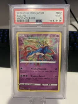 Pokemon Zacian Vivid Voltage Amazing Rare #082 PSA 9 Mint - Image 1