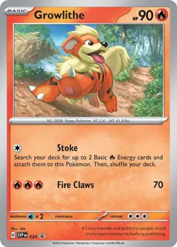Growlithe - SVP024 - Pokemon Scarlet & Violet Promo Ultra Rare Holo Card NM - Image 1