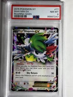 POKEMON 2015 XY Roaring Skies SHAYMIN EX #77 PSA 8 Fresh Grade 🔥🔥 - Image 1