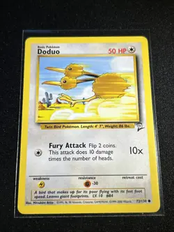 Pokemon TCG Doduo Base Set 2 72/130 Regular Unlimited Common MP - Image 1