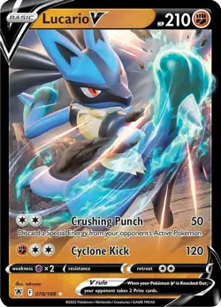 Lucario V - 078/189 - Pokemon Astral Radiance Sword & Shield Ultra Rare Card NM - Image 1