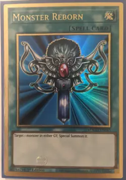 YuGiOh Monster Reborn Gold Rare 1st Edition MAGO-EN045 - Image 1