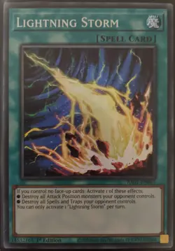 YuGiOh Lightning Storm Super Rare 1st Edition RA01-EN061 - Image 1