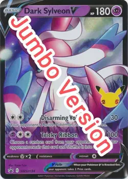 JUMBO Dark Sylveon V SWSH134 Celebrations Ultra Rare Holo Promo Pokemon Card - Image 1