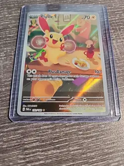 Pokemon Plusle Trading Card 193/182 Scarlet Violet Paradox Rift Full Art Holo - Image 2