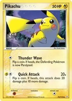 Pikachu 78/110 Common Holon Phantoms Pokemon Card - Image 1
