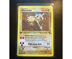 Pokemon Card Hitmonlee 7/62 Fossil Set Rare Holo 1st Edition WOTC MINT #17 - Image 1