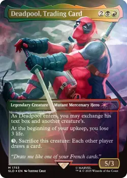 NM MTG FOIL DEADPOOL TRADING CARD SECRET LAIR MARVEL'S DEADPOOL APRIL POOL'S DAY - Image 1