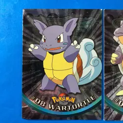 Topps Series 1 Holo Pokemon Card LOT - Blastoise #09 & Wartortle #08 Black Logo - Image 2