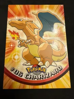 CHARIZARD #06 - RED LOGO - NON-HOLO - Series 1 - TOPPS POKEMON CARD - HP - Image 1