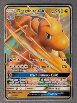 Dragonite GX Holo Card 152/236 Sm-Unified Minds NM Condition - Image 1