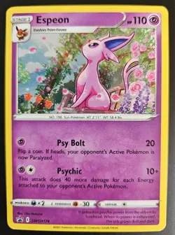 Espeon SWSH174 Pokemon Sword & Shield Promo Ultra Rare Holo Card Crease - Image 1