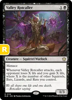 MTG Valley Rotcaller BloomBurrow Rare Creature Squirrel Warlock NM - Image 1