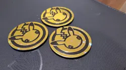 3x Pokemon TCG Celebrations 25th Anniversary Pikachu Gold Jumbo Coin - Image 1
