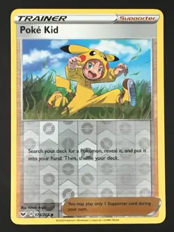 Pokemon TCG Poke Kid 173/202 Reverse Holo SWSH01: Sword & Shield Base Set NM - Image 1