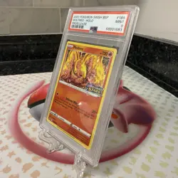 2022 Pokemon Brilliant Stars Promo #185 Moltres Prerelease Stamped Holo PSA 9 - Image 3