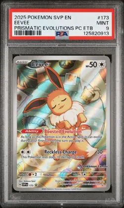 2025 Pokemon Prismatic Evolution Pokemon Center Eevee Promo Mint PSA 9 - Image 1