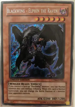 YuGiOh Blackwing - Elphin the Raven Secret Rare CT06-ENS01 - Image 1