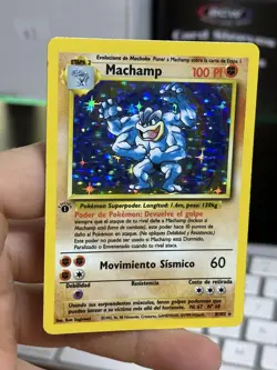 SPANISH 1st Edition Machamp 8/102 Base Set 1999 Holo Rare WOTC Pokemon Card TCG - Image 3