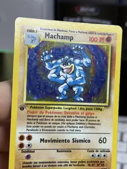 SPANISH 1st Edition Machamp 8/102 Base Set 1999 Holo Rare WOTC Pokemon Card TCG - Image 5