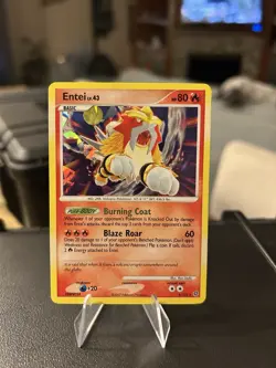 Pokemon Entei Card TCG 4/132 Secret Wonders Cracked Ice Holo Rare NM 2007 - Image 1