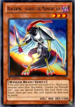 Blackwing - Gladius The Midnight Sun CBLZ-EN095 Yu-Gi-Oh! Card MP 1st Edition - Image 1