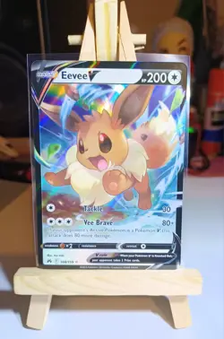 Eevee V 108/159 Ultra Rare Crown Zenith Pokemon Card NM/LP (A.O.C) - Image 1