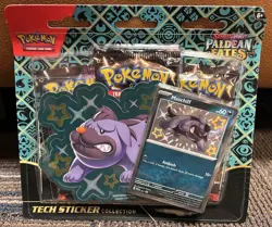 Pokemon TCG Paldean Fates Tech Sticker Collection - 3 Booster Packs + Promo Card - Image 1