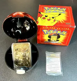 Pikachu 23kt Gold Pokemon Card - Burger King - 1999 - Complete - Image 1