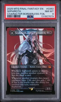 Sephiroth Fabled Soldier #0382 Foil Double Sided, One-Winged Angel PSA 8 - Image 1