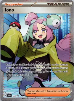 Iono 124 Black Star Promo Trainer Supporter Near Mint Holo Pokemon - Image 1