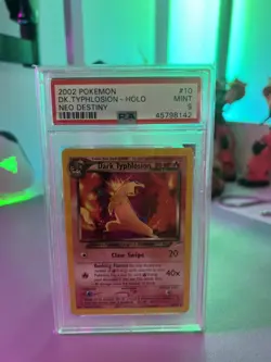 2002 PSA 9 Dark Typhlosion Holo Rare Neo Destiny #10 Rare Pokemon - Image 1