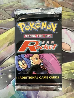 Pokemon Team Rocket Unlimited Booster Pack WOTC 2000 Vintage TCG - Image 1