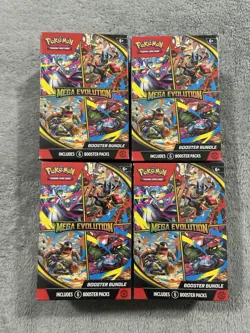 SEALED Pokemon Mega Evolutions Booster Bundle - Lot Of 4 - Free Shipping! - Image 1