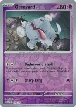 Reverse Holo Greavard - 105/198 Common SV Scarlet & Violet Base Set Pokemon TCG - Image 1