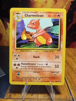 1998 Pokemon Base Set Unlimited Charmeleon #24 Extremely LP - Image 1