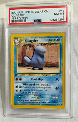 2001 Pokemon Neo Revelation QUAGSIRE 1st EDIYION #48 PSA graded 8 NM-MT - Image 1