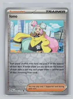 Reverse Holo Iono #185/193 Uncommon SV02: Paldea Evolved Pokemon - Image 1