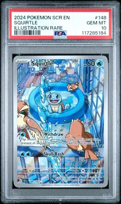 Pokemon Squirtle 148/142 Illustration Rare Stellar Crown PSA 10 GEM MINT - Image 1