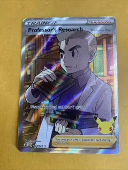 Professor's Research Full Art Holo 024/025 Celebrations Pokemon TCG NM - Image 1