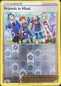 Friends in Hisui 130/159 Crown Zenith Reverse Holo - Pokemon Card - Image 1