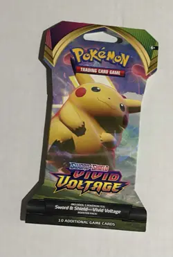 Pokemon Trading Cards Sword & Shield Vivid Voltage Sleeved Booster Pack Pikachu - Image 1