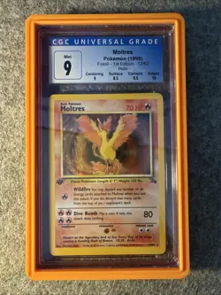 Pokemon TCG Moltres Holo Rare Card 12/62 Fossil 1st Edition - Image 1