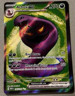 Pokemon TCG Arbok EX Full Art Ultra Rare Holo Card 185/165 Scarlet & Violet 151 - Image 1