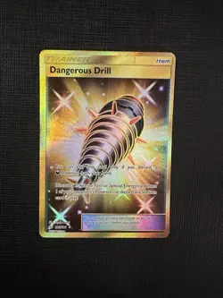 Dangerous Drill 192/181 Full Art Gold Secret Rare Card Pokemon Team Up - HP - Image 1