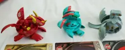 3 Giant Bakugan Battle Brawlers Red Dragonoid Deluxe Deka Pyrus 600G Spin Cards - Image 5